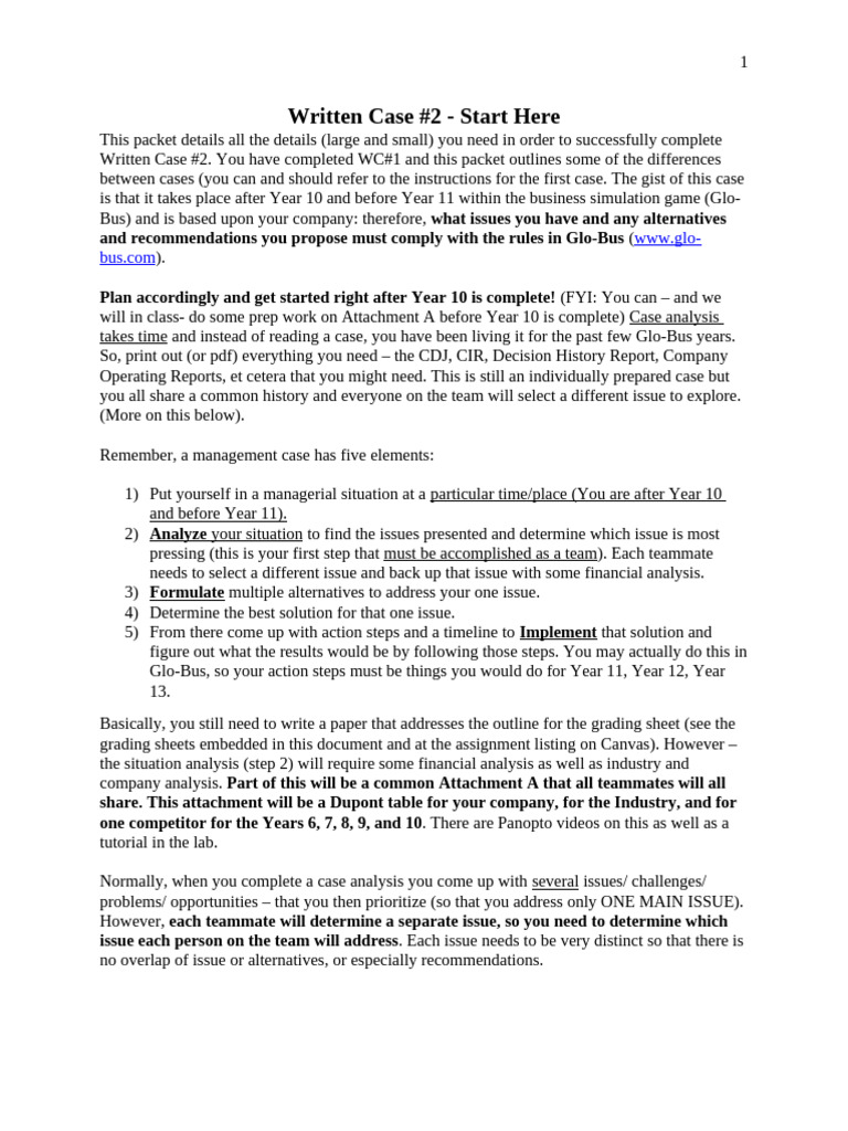 Written Case #2 - 2025-1 | PDF
