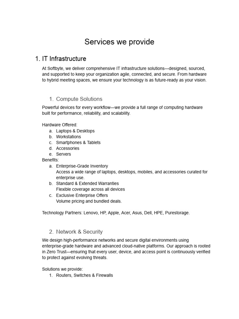 Softbyte Labs IT Infrastructure Services | PDF | Cloud Computing | Backup