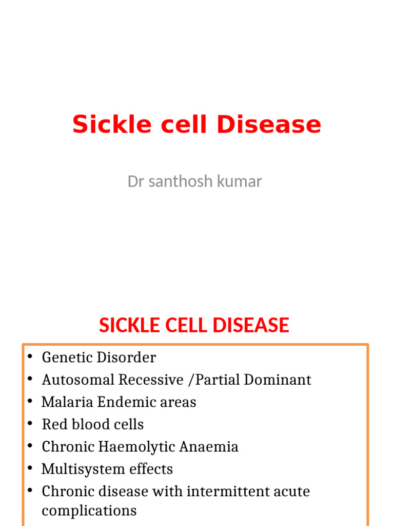 Understanding Sickle Cell Disease Overview | PDF | Anemia | Medical ...