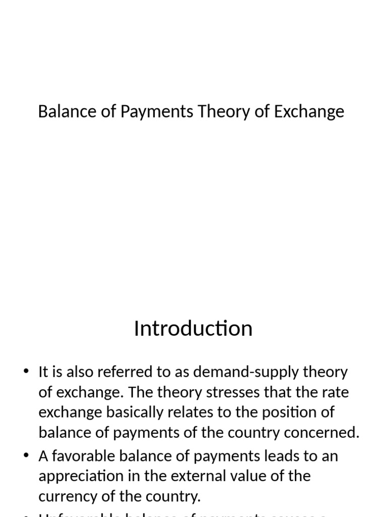 Balance of Payments Exchange Rate Theory | PDF | Exchange Rate ...