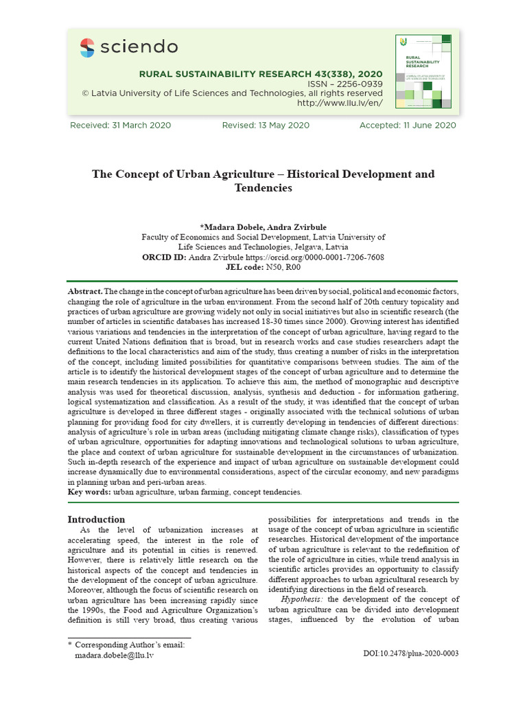 Historical Trends in Urban Agriculture | PDF | Urban Agriculture ...