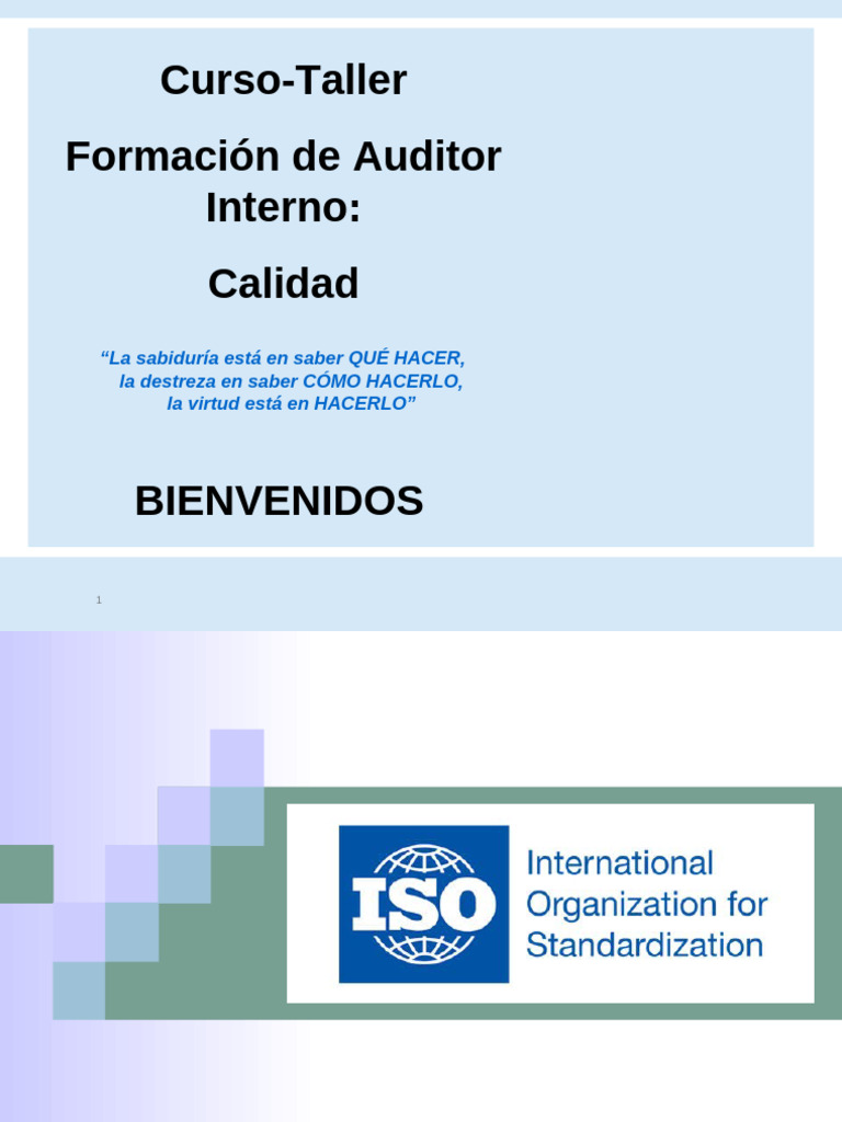 Curso de Auditoría Interna ISO 9001 y 45001 | PDF | Auditoría | Sistema ...