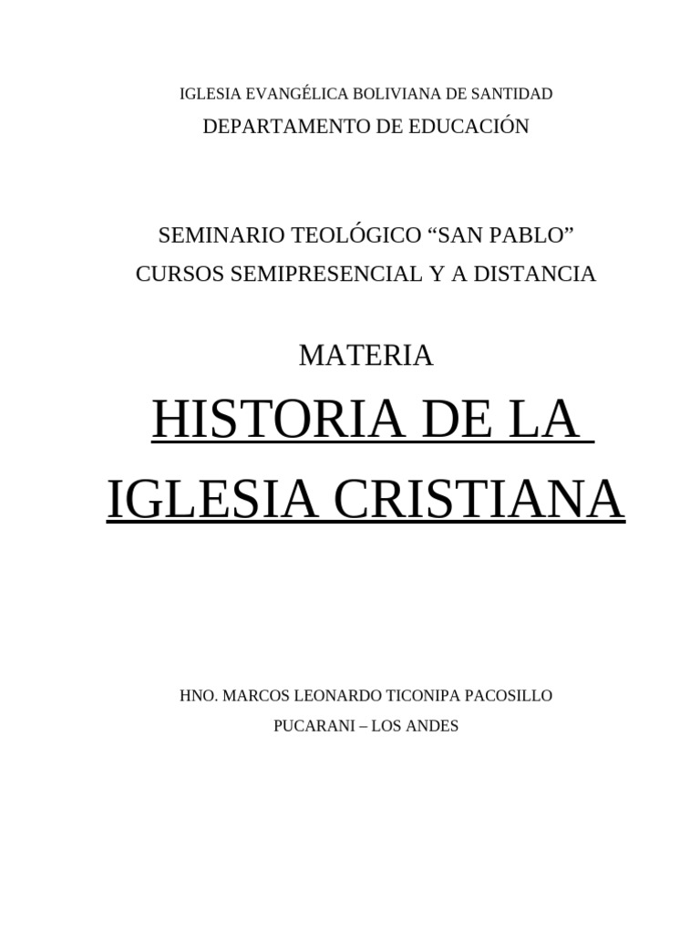 Historia de la Iglesia Cristiana | PDF | Iglesia Católica | Pablo el ...
