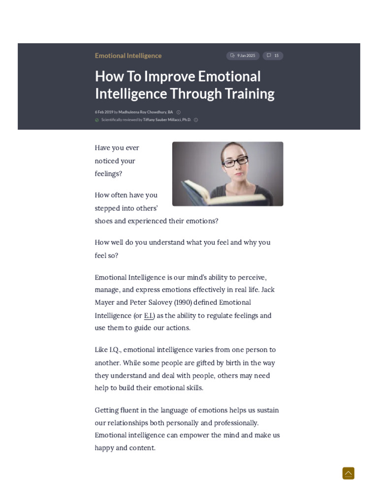 Enhancing Emotional Intelligence Skills | PDF | Emotional Intelligence ...