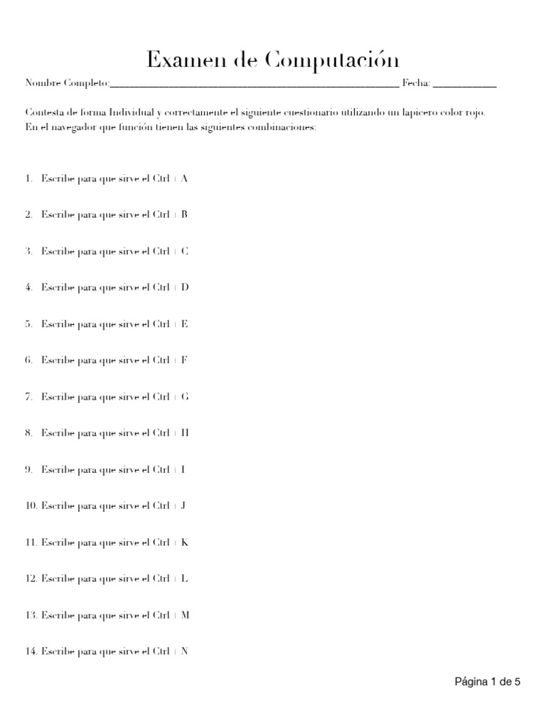Examen de Computacion | PDF | Texto