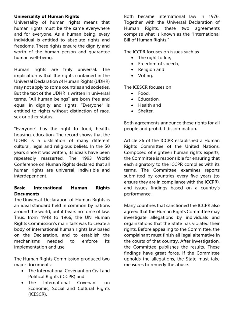 04 Universality of Human Rights | PDF | Human Rights | Justice