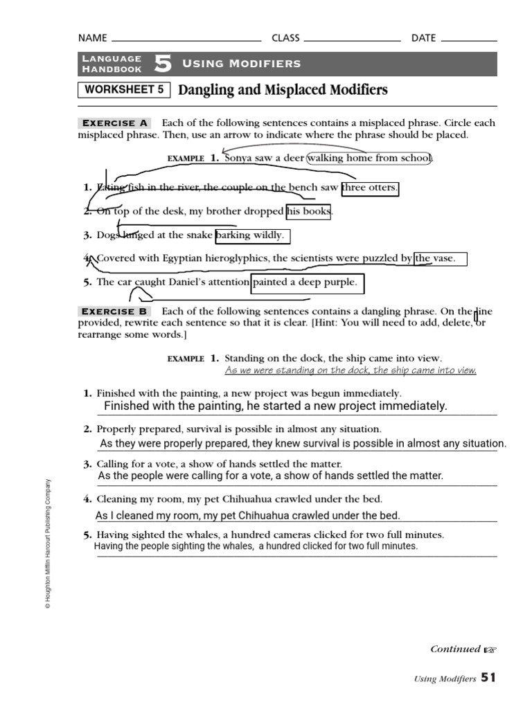 Correcting Dangling and Misplaced Modifiers | PDF