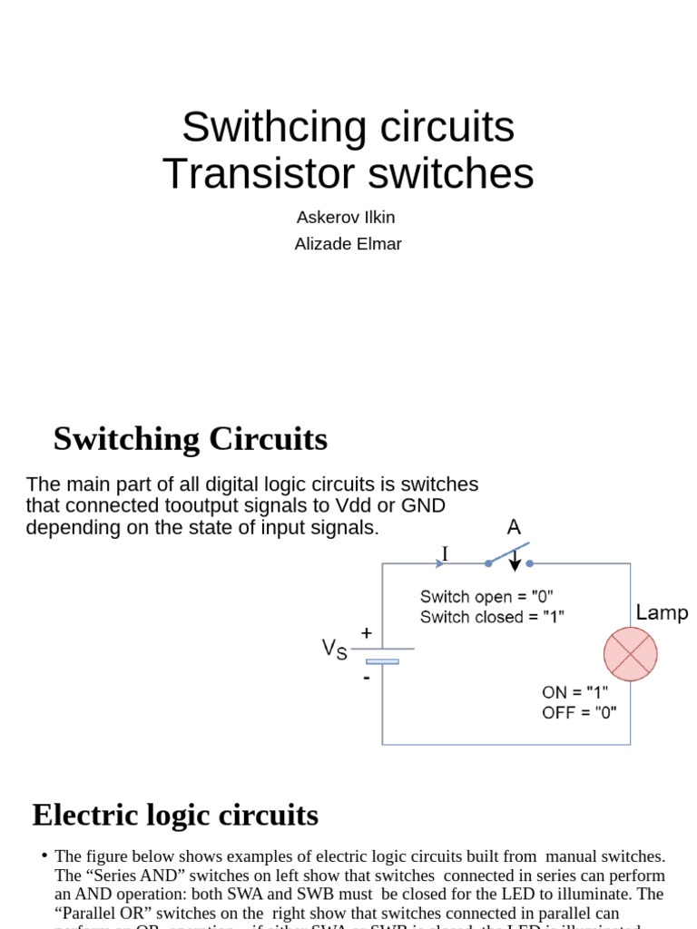 Understanding Switching Circuits and Transistors | PDF | Bipolar ...