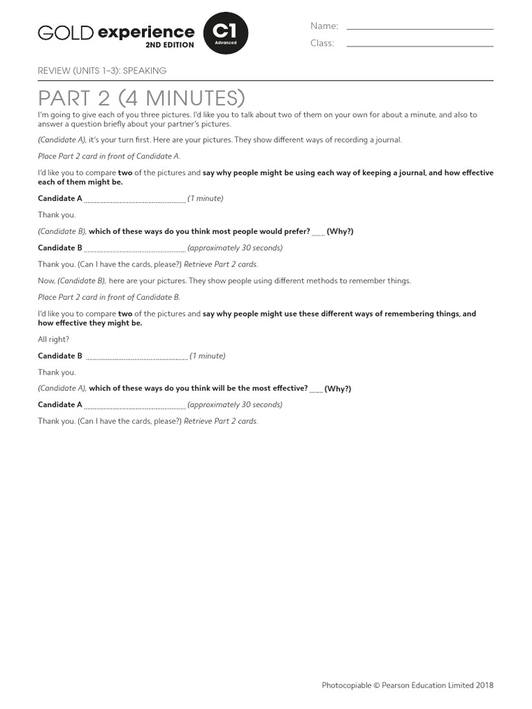 Speaking Test: Journal and Memory Techniques | PDF
