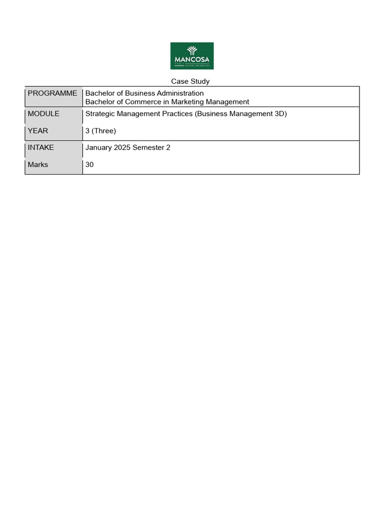 CSTUDY_Jan25_BBA_SMP7_Final_20250425115310R | PDF | Marketing ...
