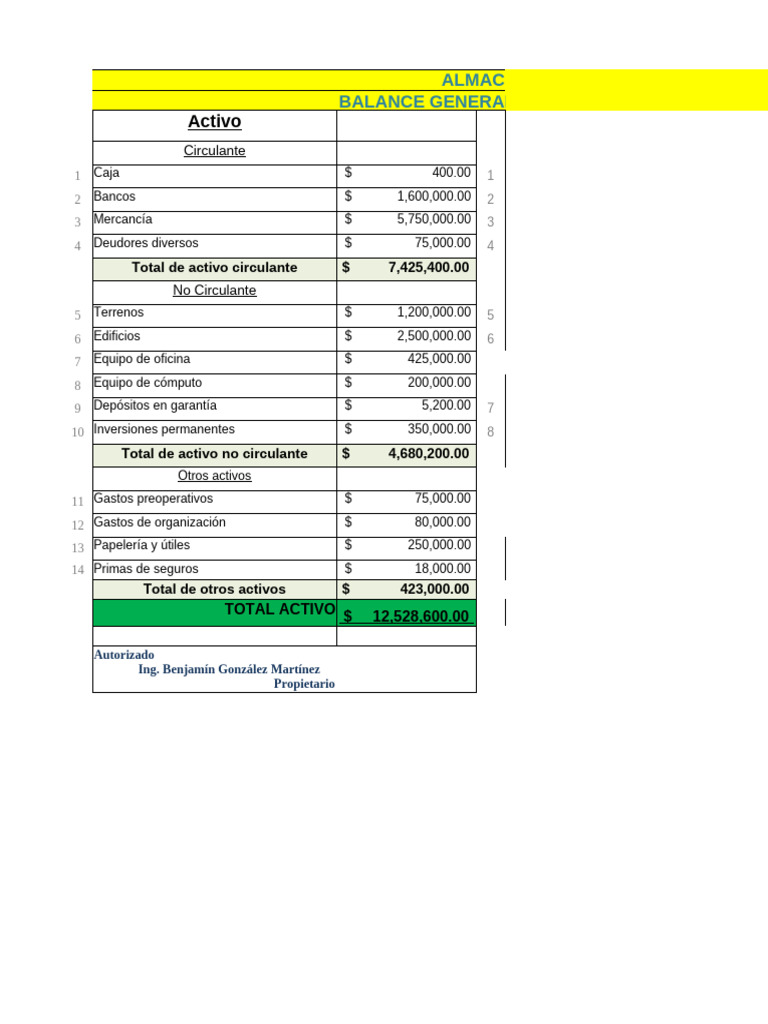 Balance General Empresas 2025 | PDF | Contabilidad | Hoja de balance