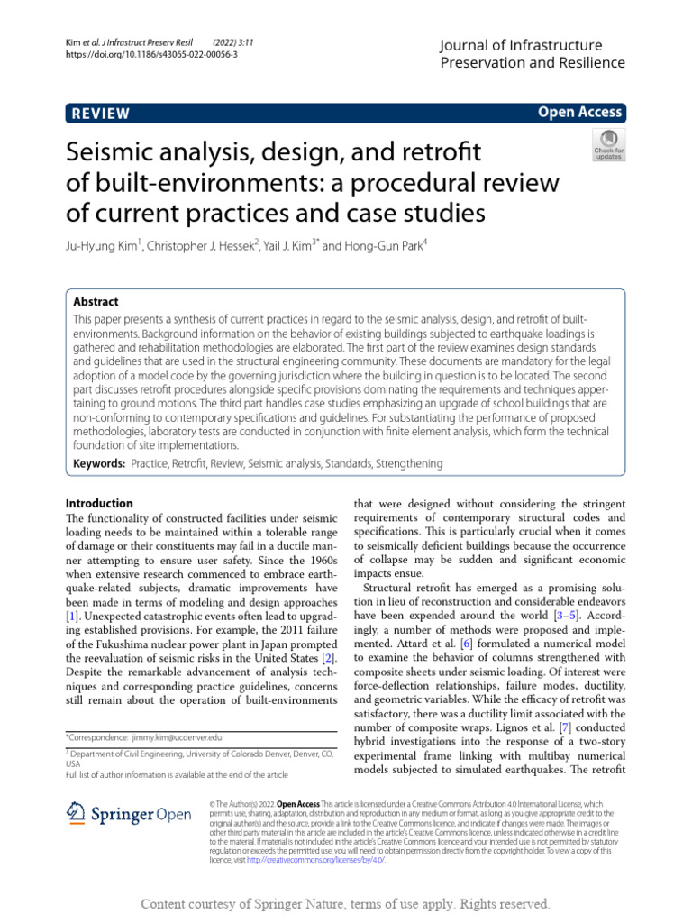 Seismic Analysis Design and Retrofit of Built-Envi | PDF | Strength Of ...