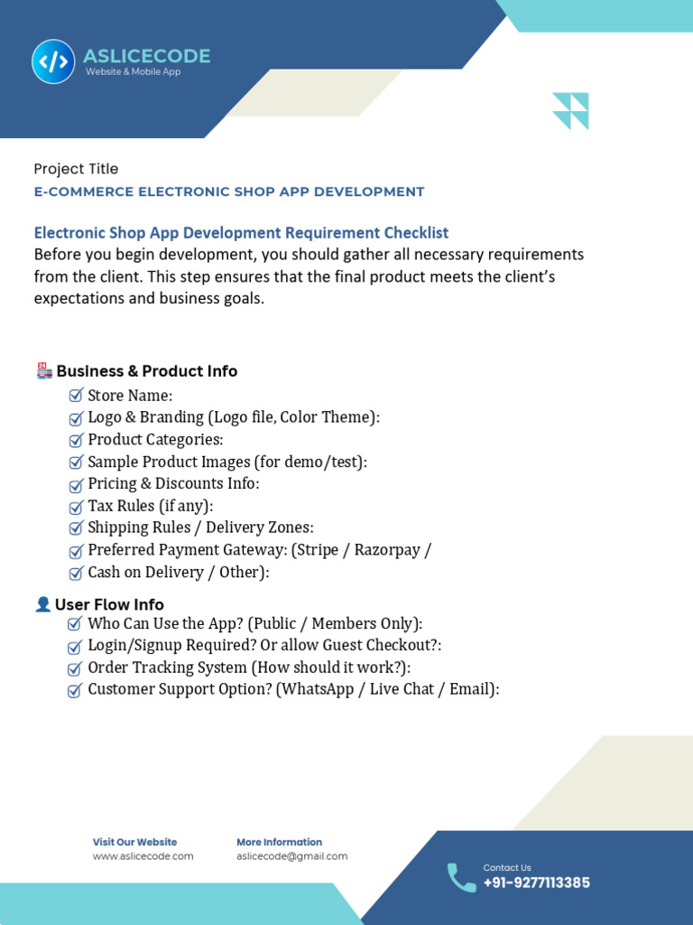 E Commerce Electronic App Client Requirement - 250410 - 131206 | PDF ...