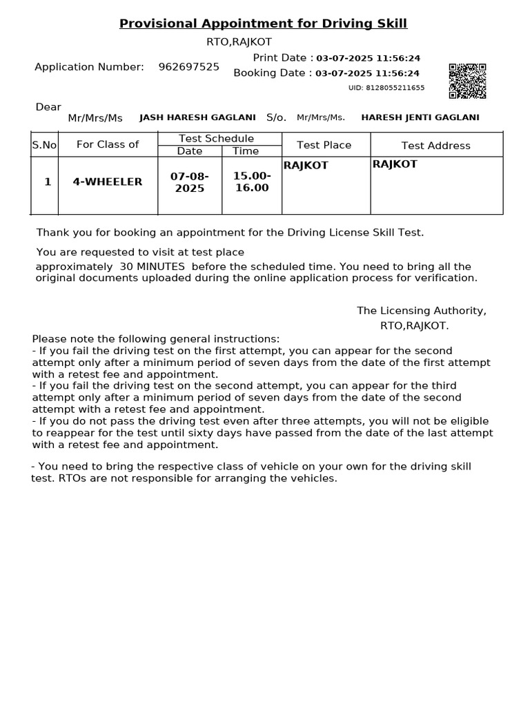 DL Slot Booking | PDF
