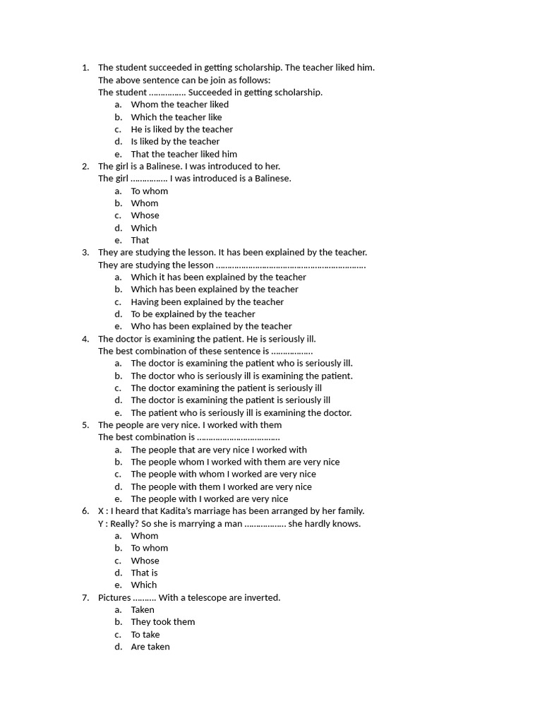 Sentence Combination Exercises | PDF | Chess Openings | Chess