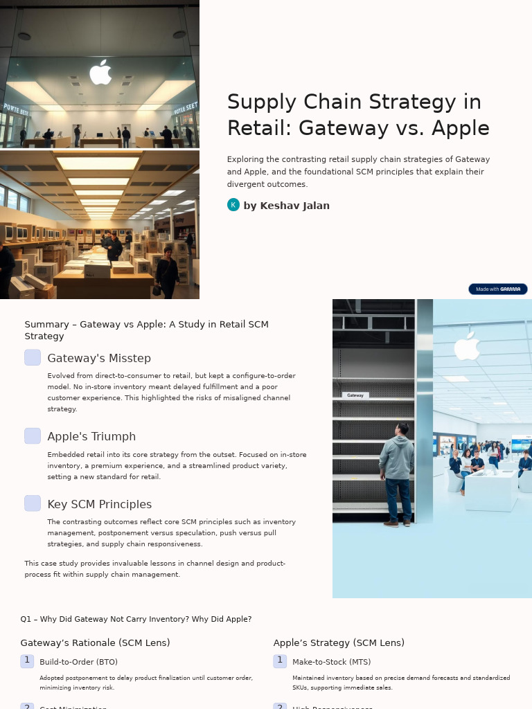 Apple vs. Gateway: Retail SCM Insights | PDF | Supply Chain Management ...