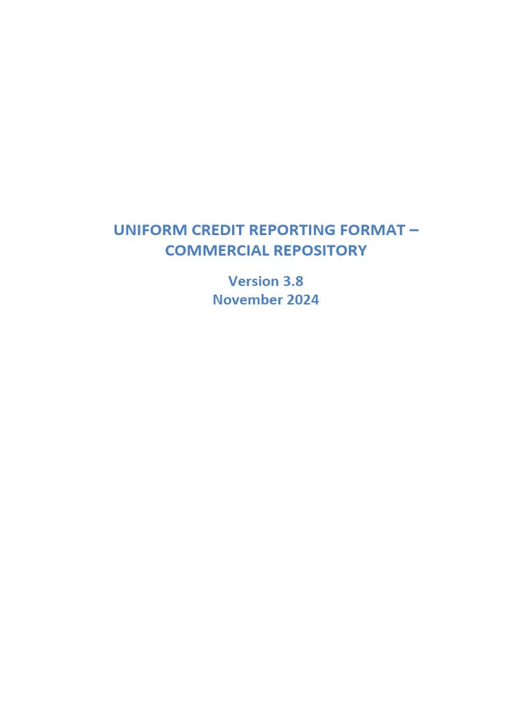 Uniform Credit Reporting Format 3.8 | PDF | Computer File | Credit