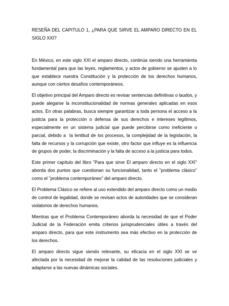 Para Que Sirve El Amparo Directo | PDF