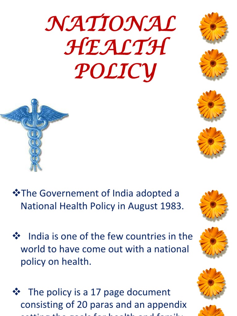 assignment on national health policy