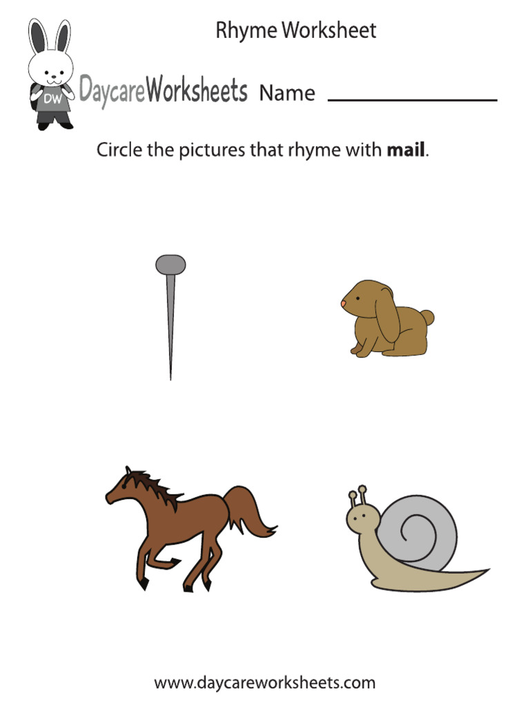 Rhyme Worksheet | PDF