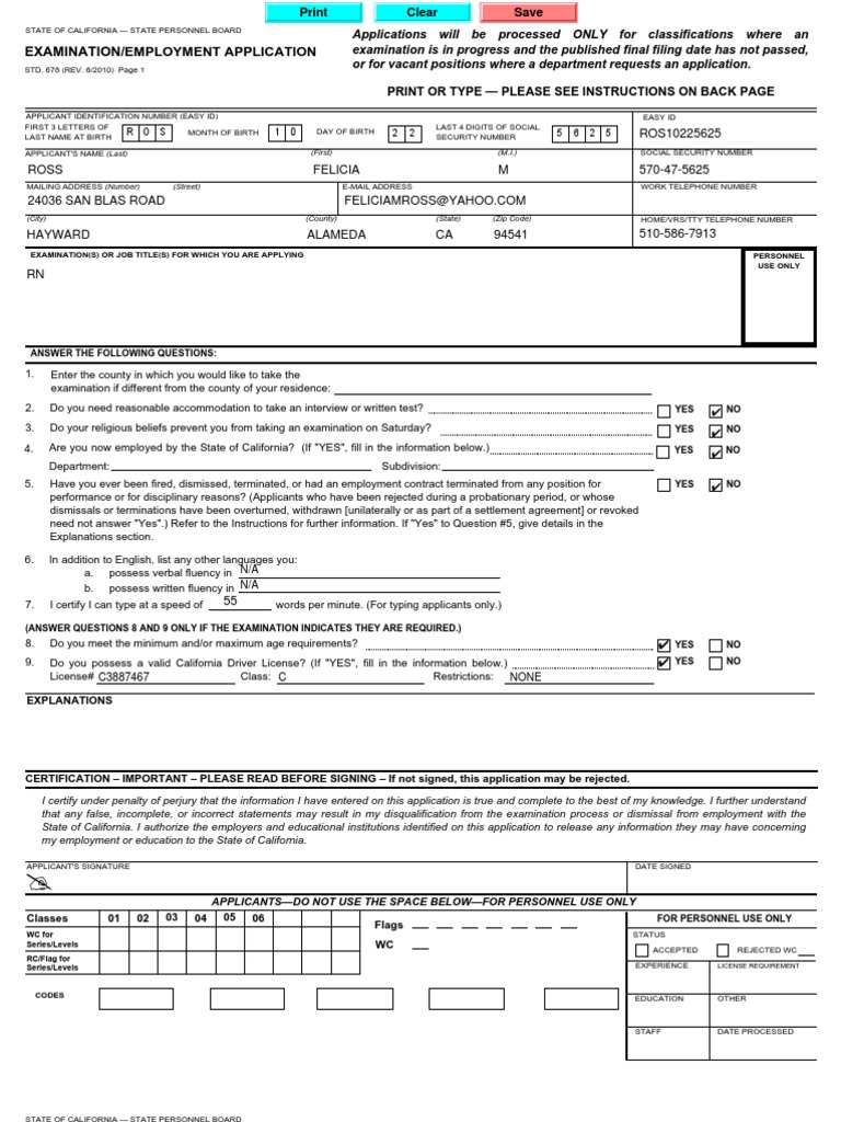 California Employment Application Form | PDF | Race And Ethnicity In ...