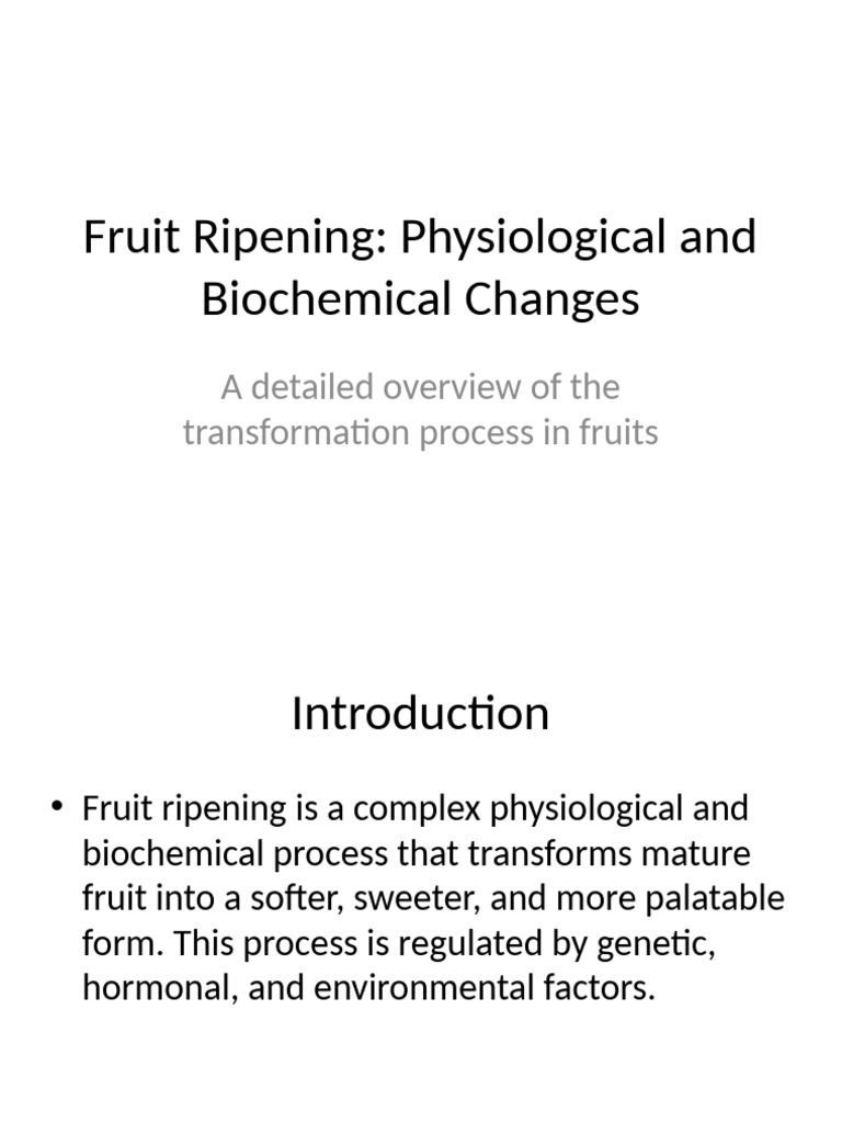Physiology of Fruit Ripening Explained | PDF