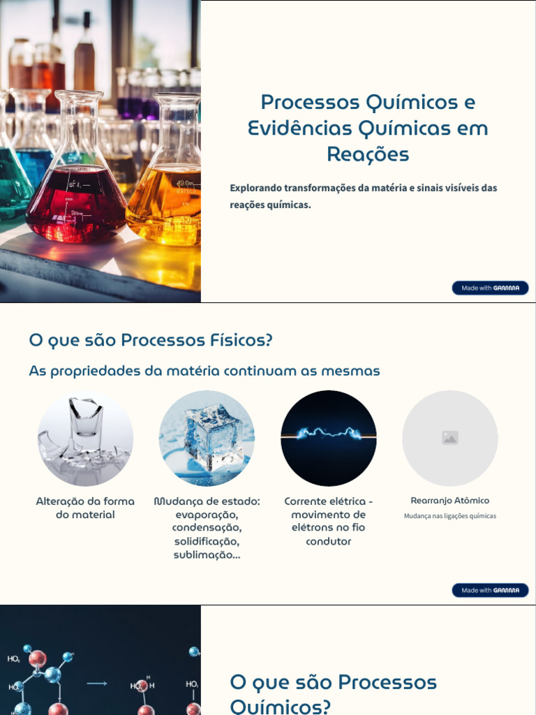 Processos e Evidências em Reações Químicas | PDF