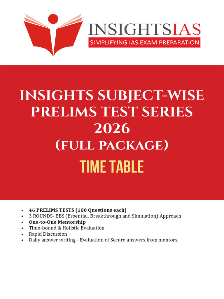 Insights IAS Prelims Test Series 2026 | PDF | Inflation | Earth
