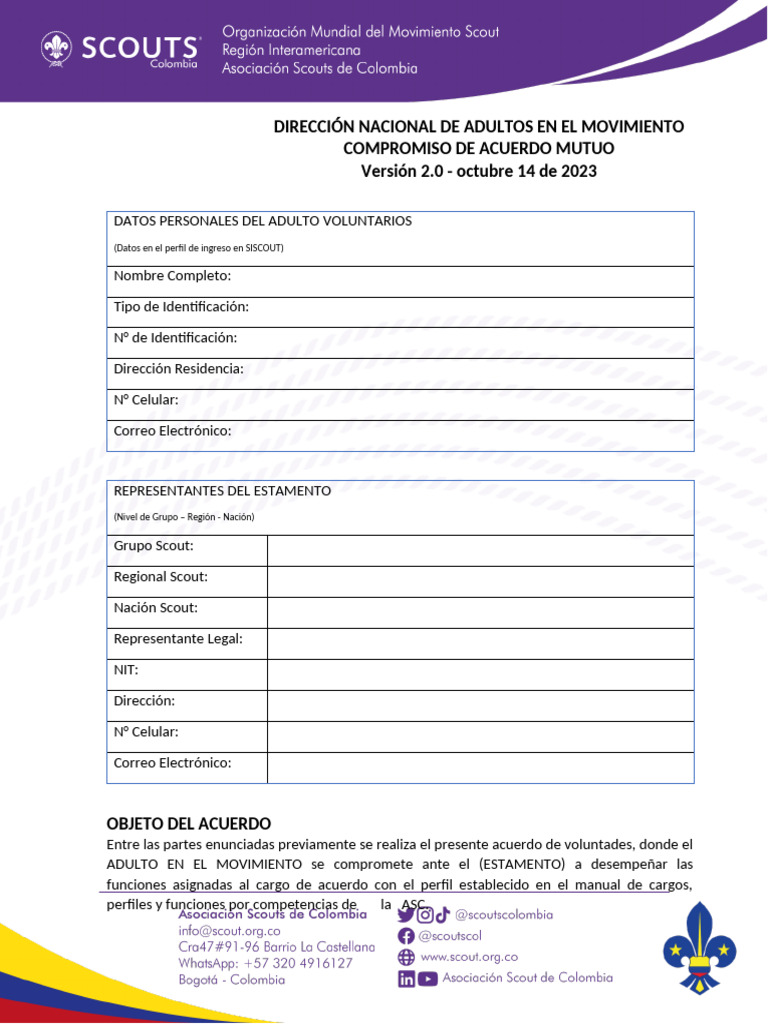 Compromiso de Acuerdo Mutuo V2.0 | PDF | Exploración | Adultos