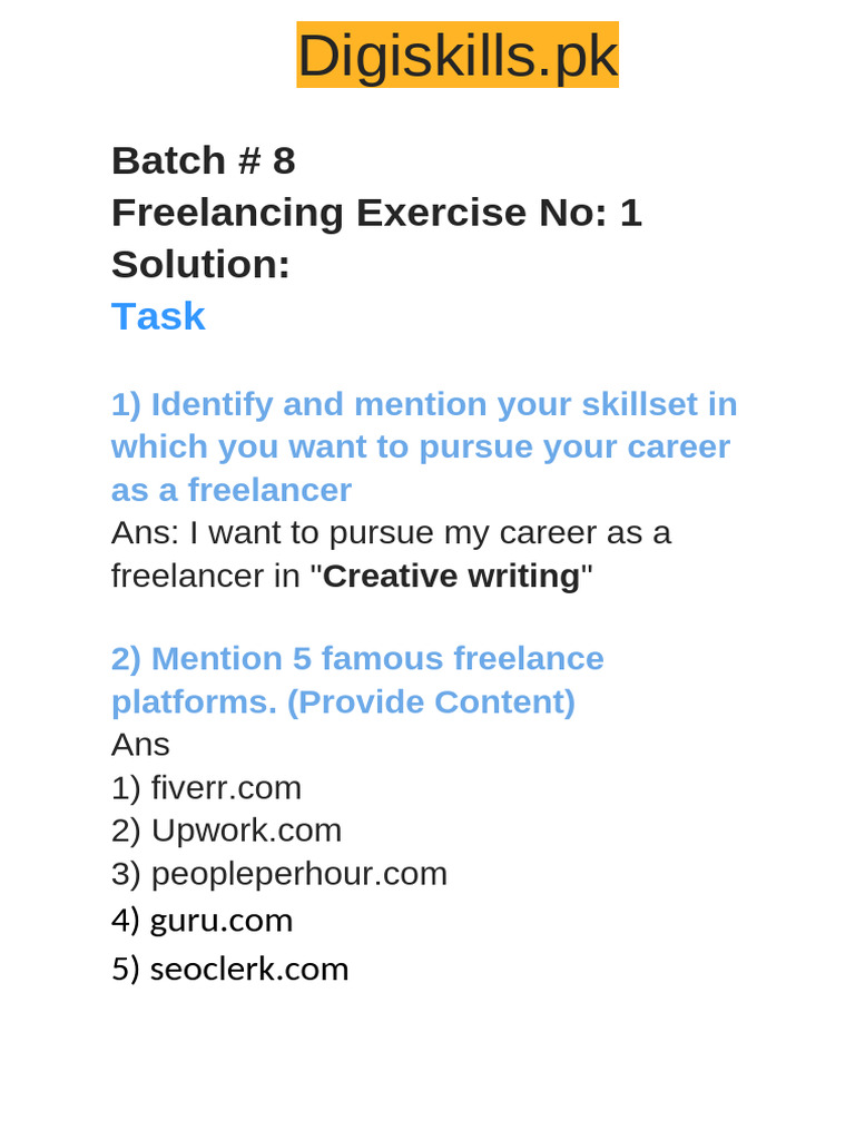 Freelancing Skills and Platforms Guide | PDF