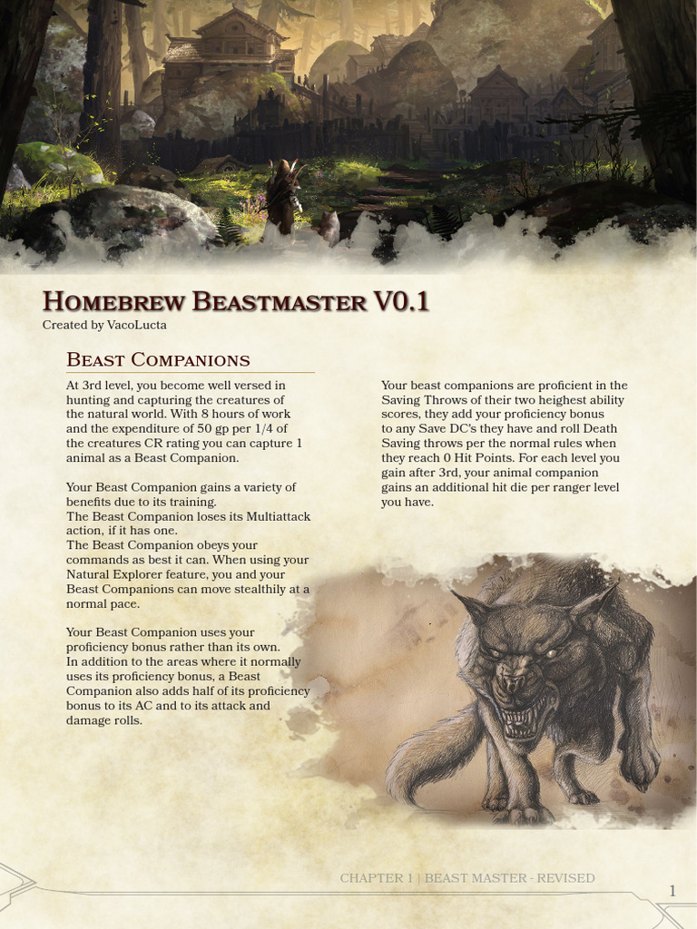 Beastmaster Revised 0.1 | PDF