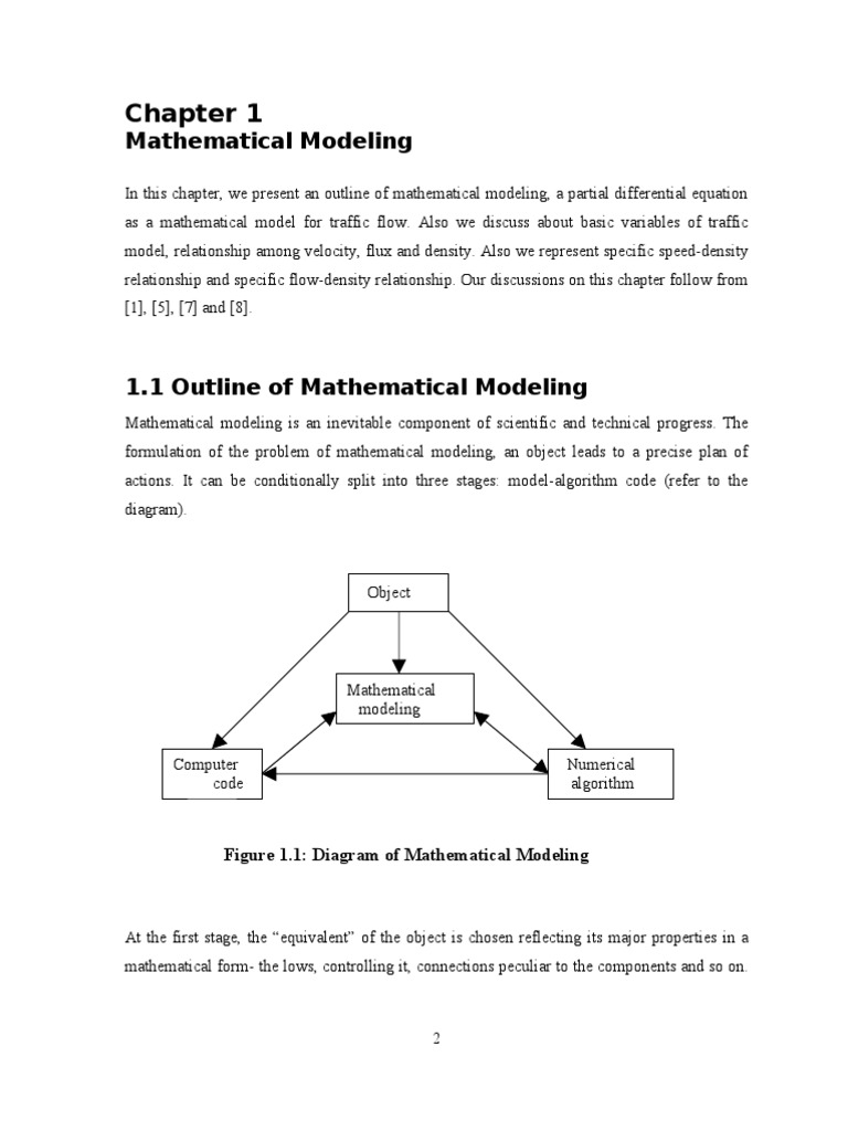 Figure 1.1: Diagram of Mathematical Modeling | PDF | Partial ...