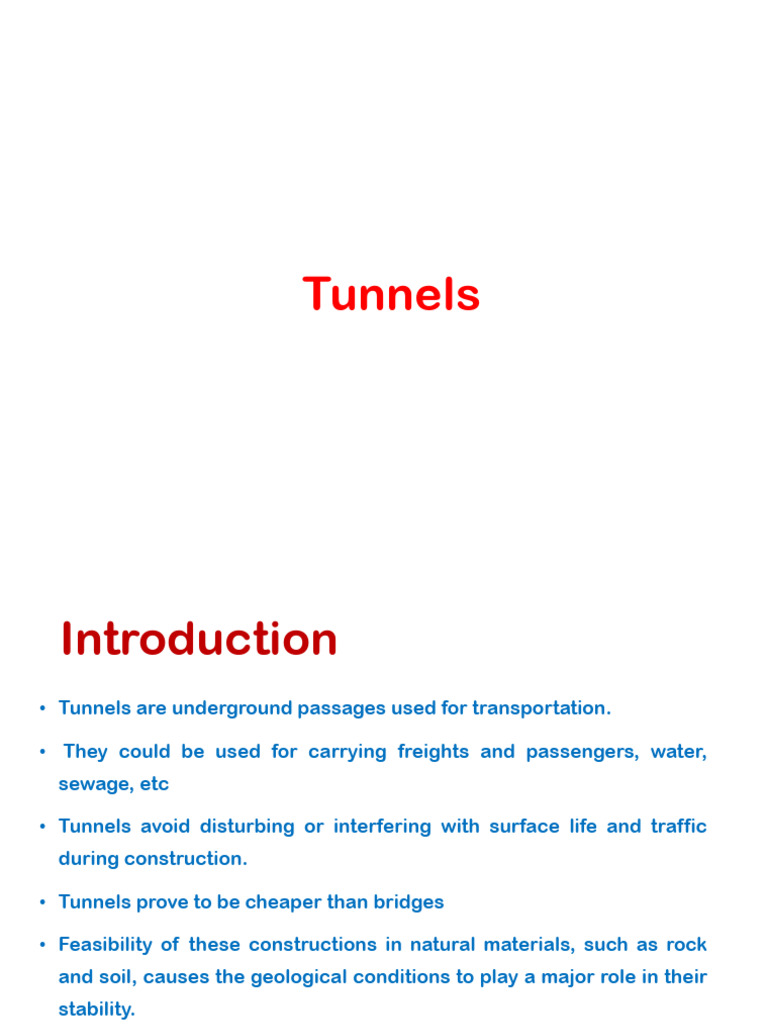 Comprehensive Guide to Tunnels | PDF | Tunnel | Civil Engineering
