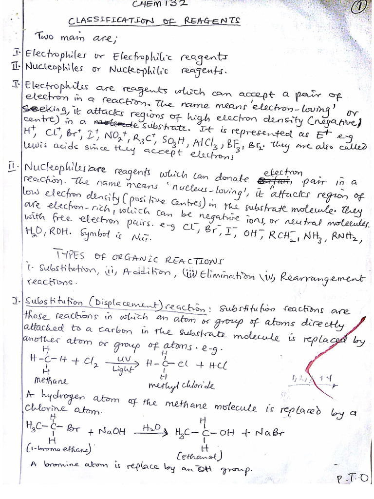 Types of Reagents and Organic Reaction | PDF