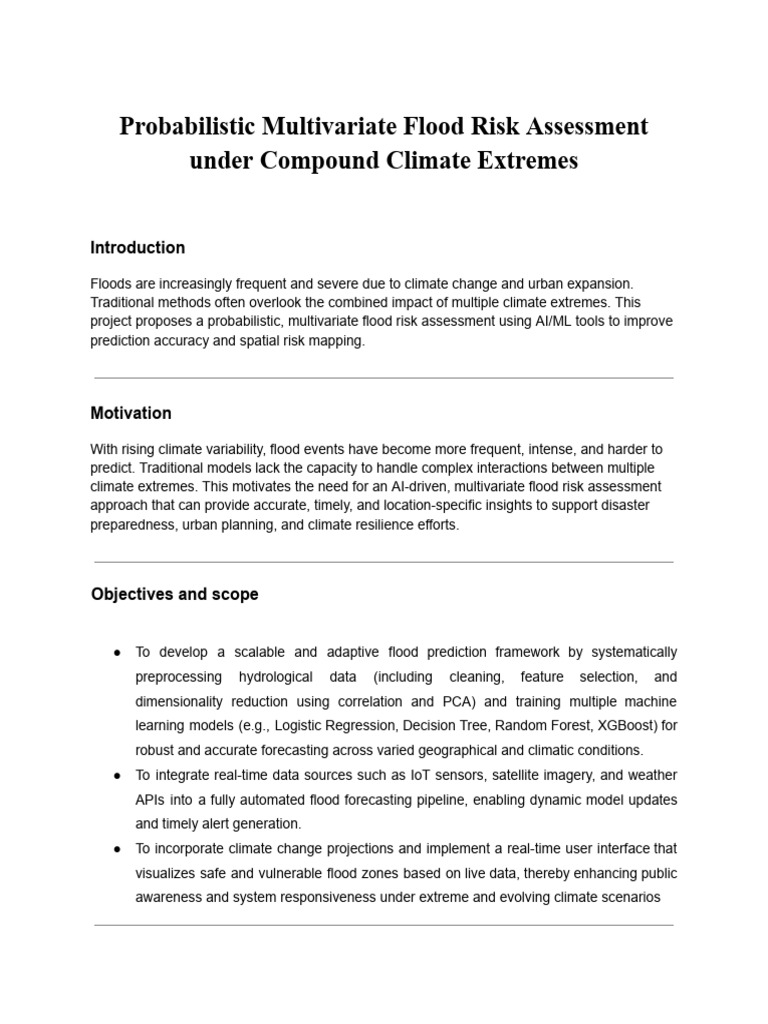 A Brief Summary of Various Methods of Flood Risk Assessment | PDF ...