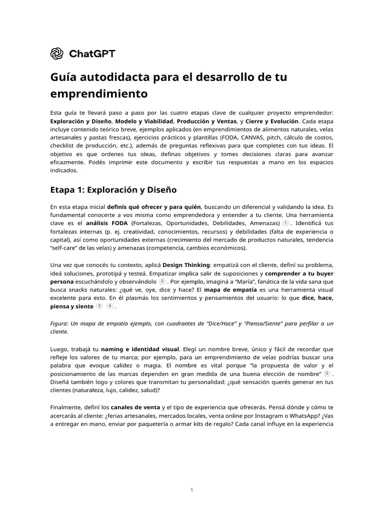 Guía para Desarrollar tu Emprendimiento | PDF | Iniciativa empresarial ...