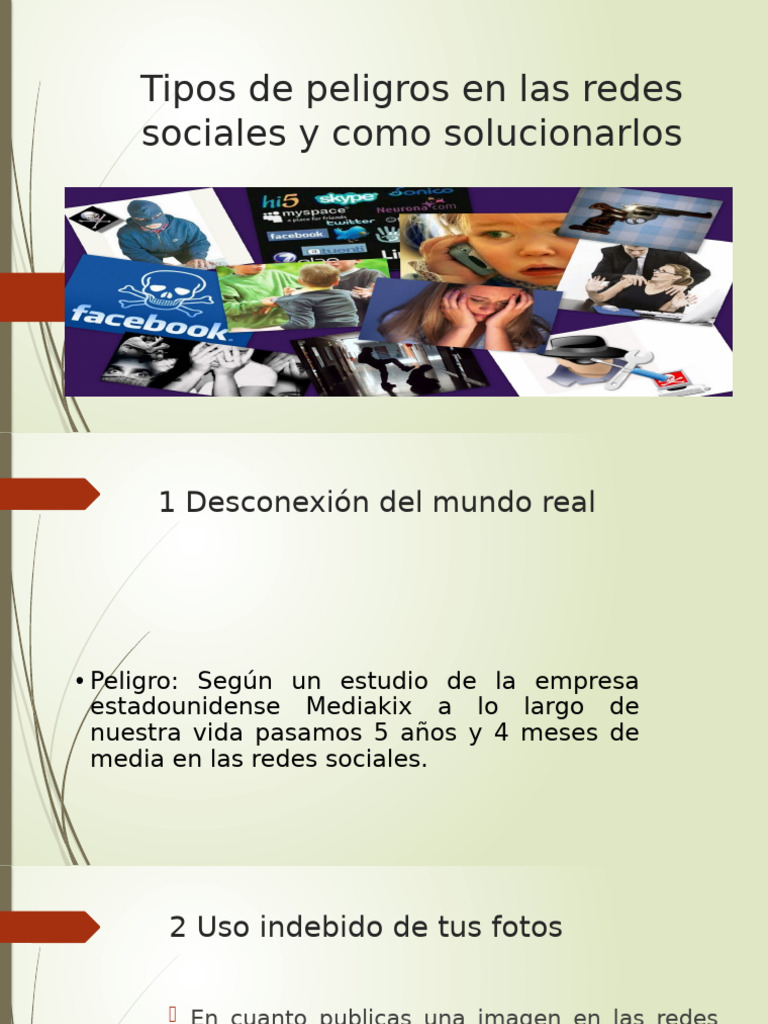 Tipos de Peligros en Las Redes Sociales y | PDF | Facebook | Redes sociales
