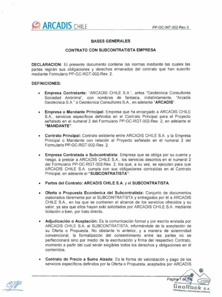 Bases Generales PP GC INT 002 Rev.3 | PDF | Insolvencia | Arbitraje