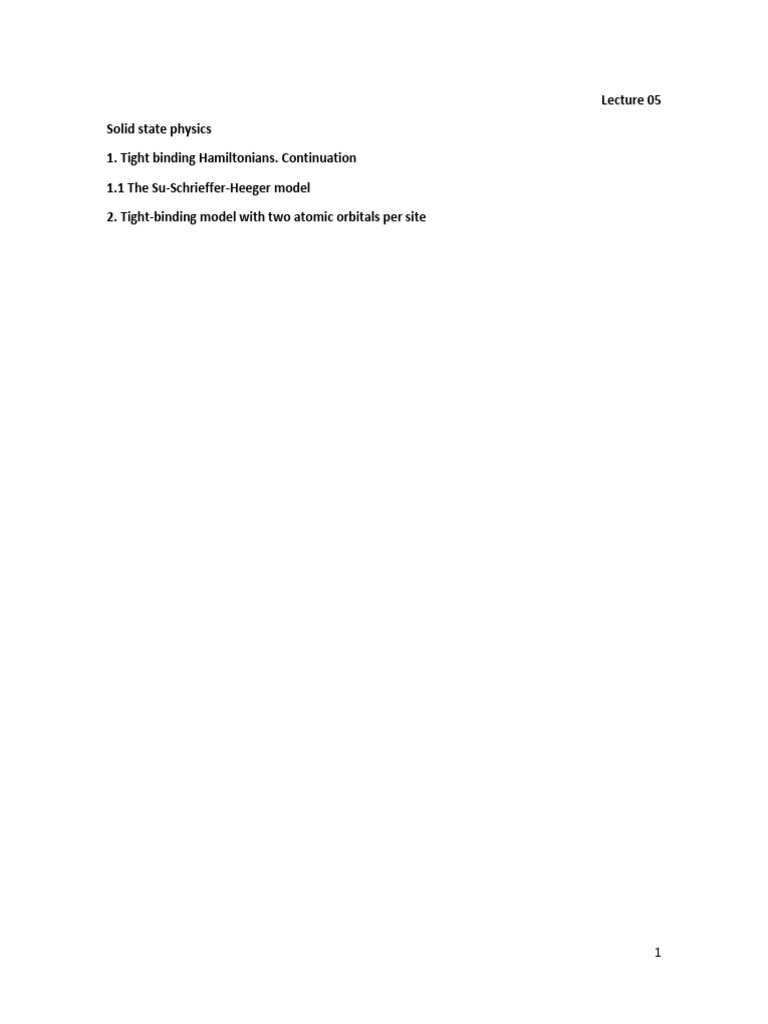 Clase 05 Tight+Binding+ (Cont... ) +2025 | PDF | Chemical Bond | Physics