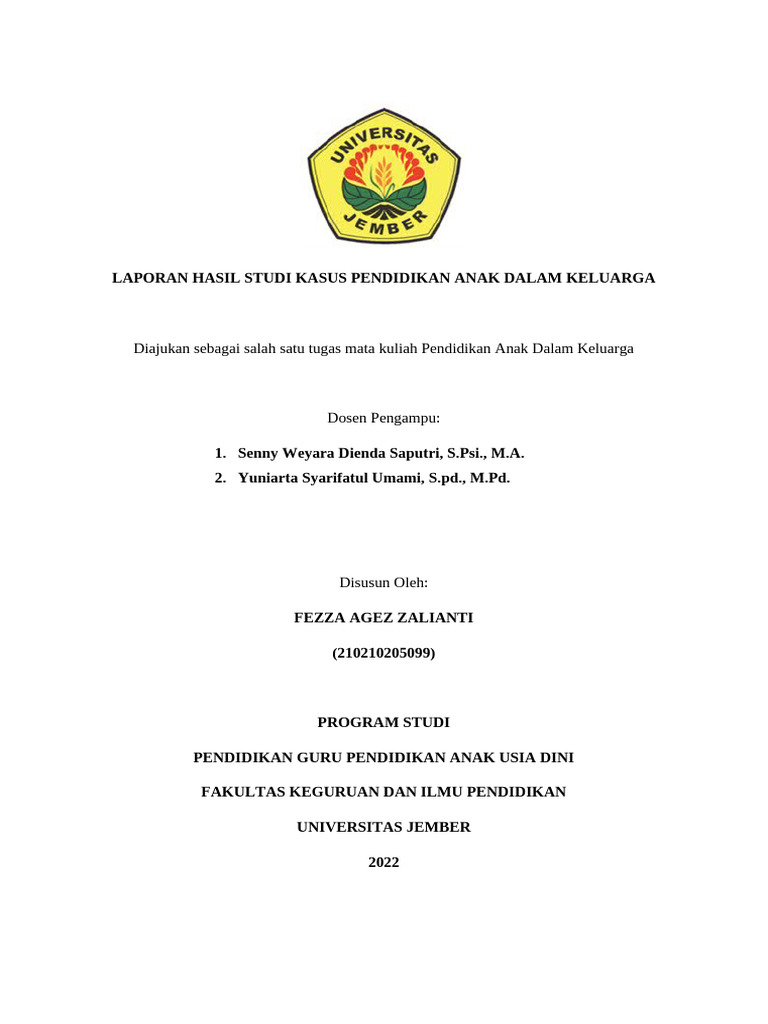 Peran Keluarga dalam Pendidikan Anak Usia Dini | PDF
