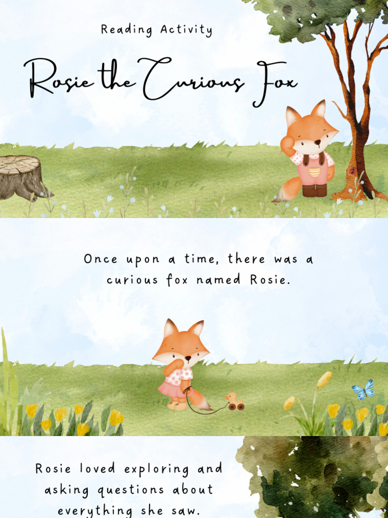 Colourful Pastel Illustrative Reading Activity Rosie The Curious Fox ...