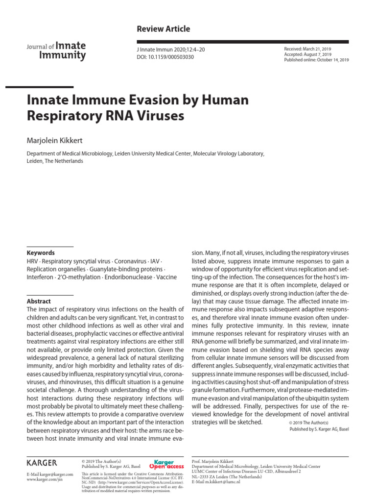Innate Immune Evasion by RNA Viruses | PDF | Messenger Rna | Virus