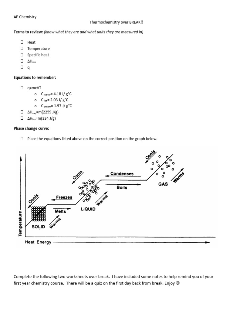 Thermochemistry Over BREAK | PDF | Calorie | Heat