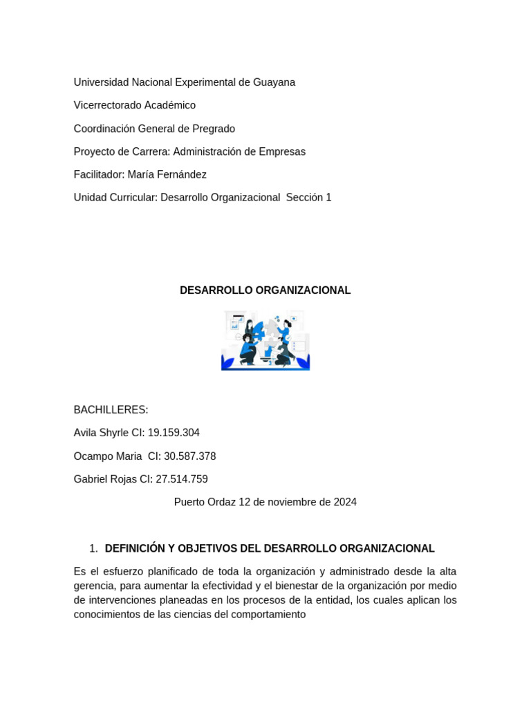 Desarrollo Organizacional en Empresas | PDF | Comportamiento | Sicología
