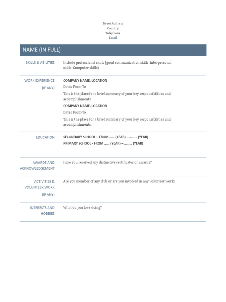 Comprehensive Resume Template Guide | PDF