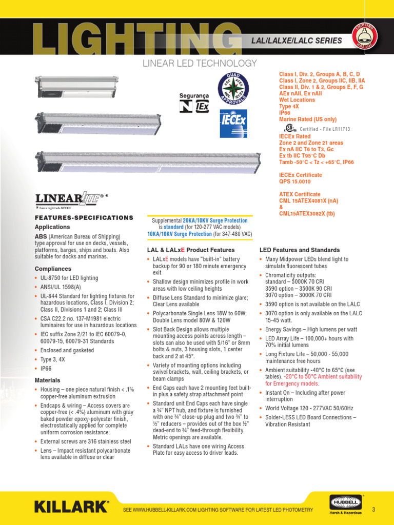 Killark LAL Series LED Catalog | PDF