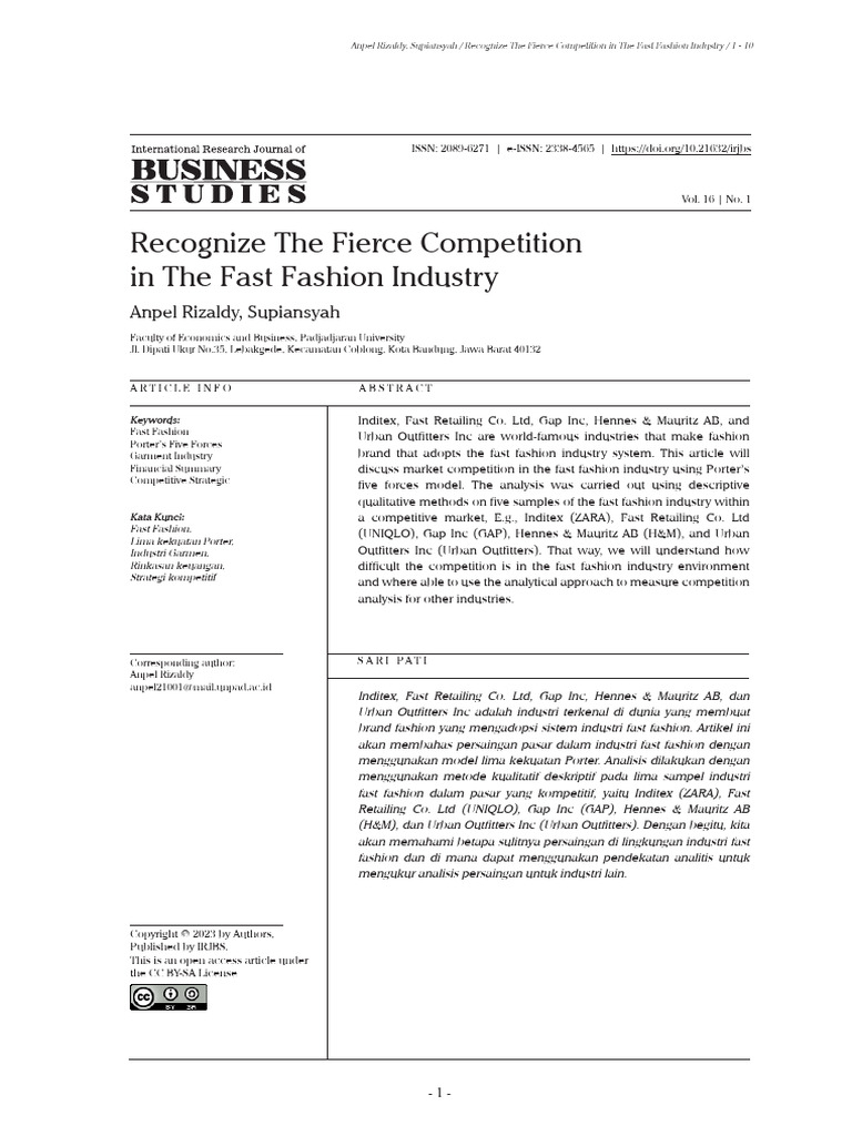 Fierce Competition in Fast Fashion Industry | PDF | Fashion | Business ...