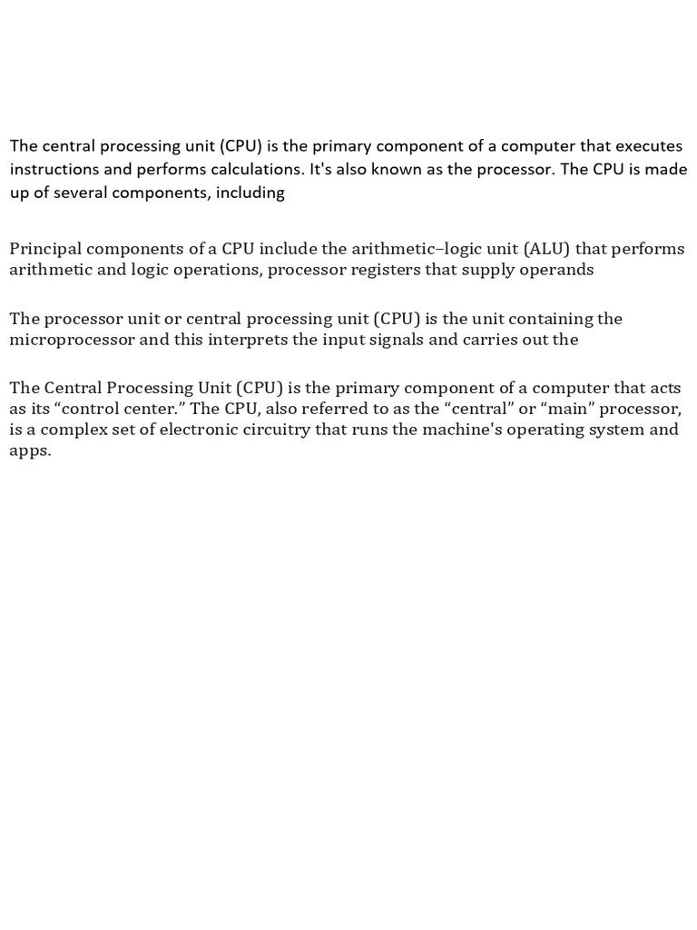CPU and Arithmetic Operations Explained | PDF