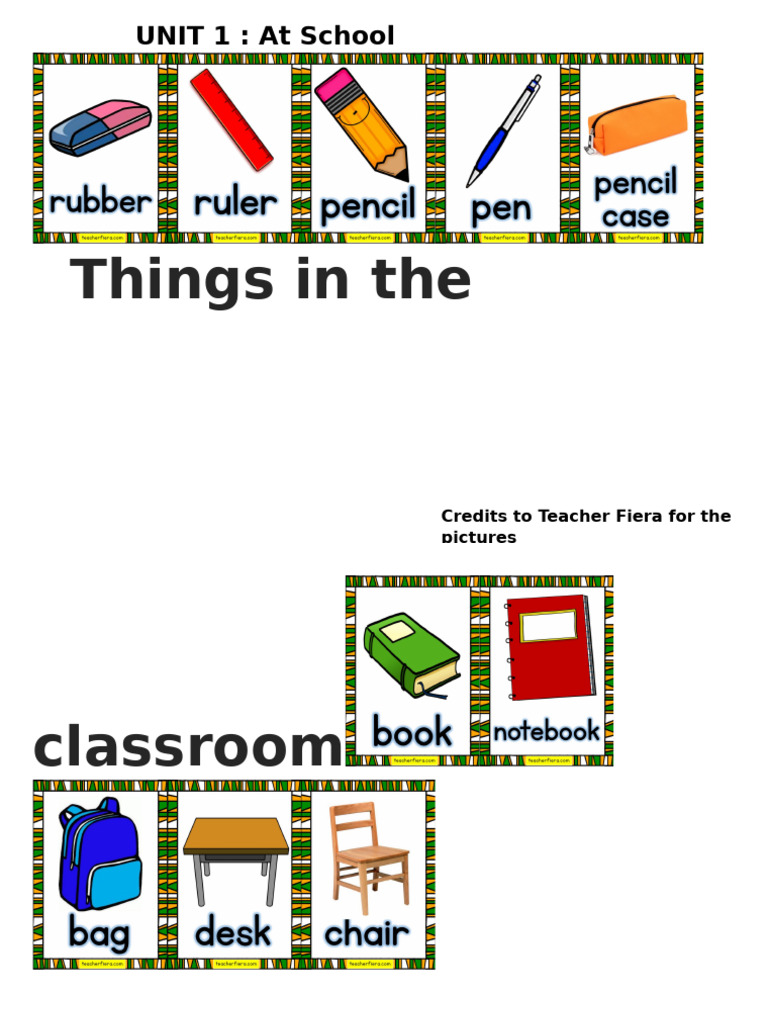 1 Unit 1 - Things in The Classroom | PDF