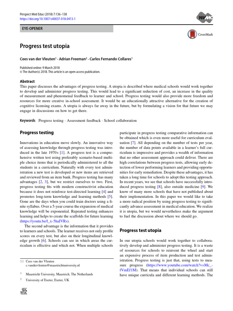 Progress Testing in Medical Education | PDF | Learning | Cognition